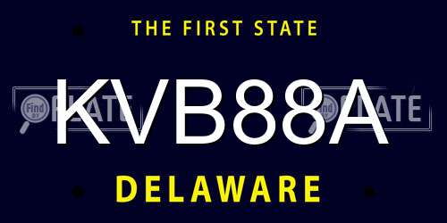 KVB88A Delaware License Plate
