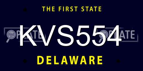 KVS554 Delaware License Plate