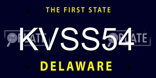KVSS54 Delaware License Plate