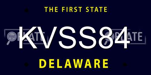 KVSS84 Delaware License Plate
