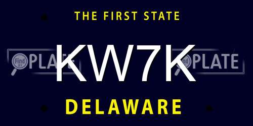 KW7K Delaware License Plate
