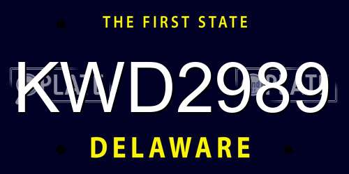 KWD2989 Delaware License Plate