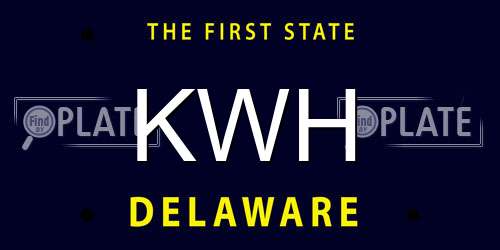 KWH Delaware License Plate
