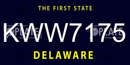 KWW7175 Delaware License Plate