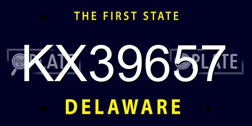 KX39657 Delaware License Plate