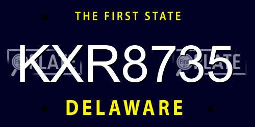KXR8735 Delaware License Plate