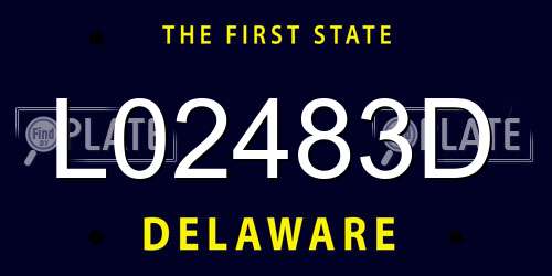 L02483D Delaware License Plate