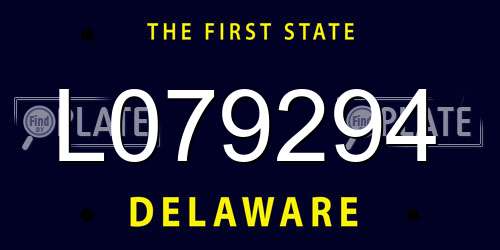 L079294 Delaware License Plate