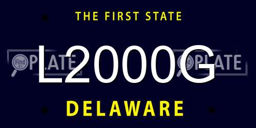 L2000G Delaware License Plate