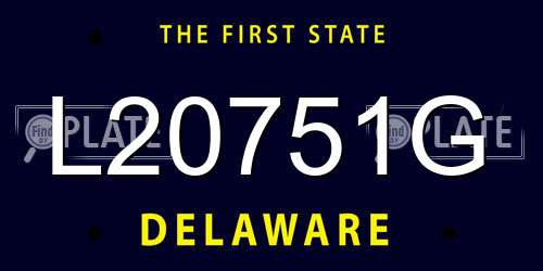 L20751G Delaware License Plate