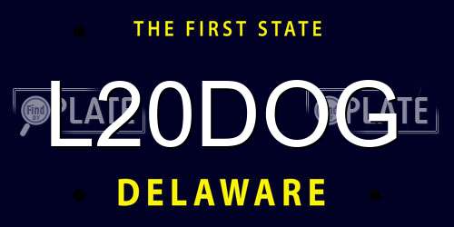 L20DOG Delaware License Plate