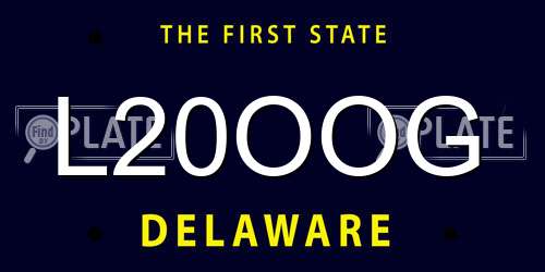 L20OOG Delaware License Plate