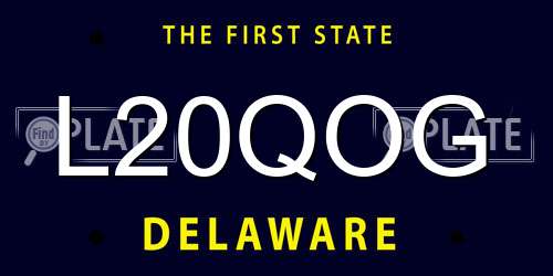 L20QOG Delaware License Plate