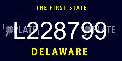 L228799 Delaware License Plate