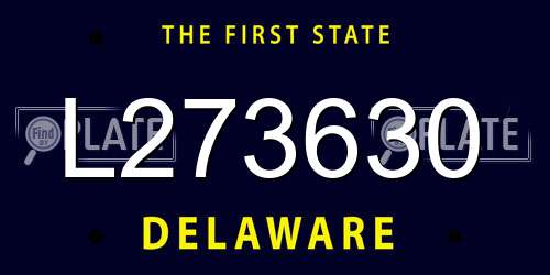 L273630 Delaware License Plate