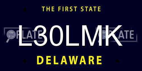 L30LMK Delaware License Plate