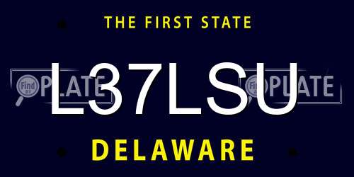 L37LSU Delaware License Plate