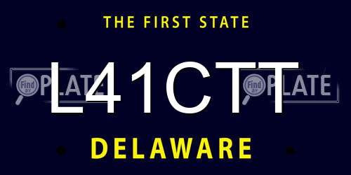 L41CTT Delaware License Plate