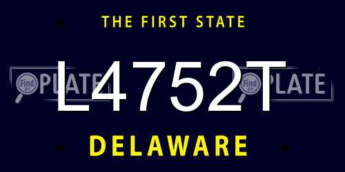 L4752T Delaware License Plate