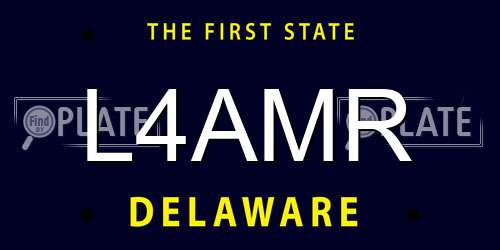 L4AMR Delaware License Plate