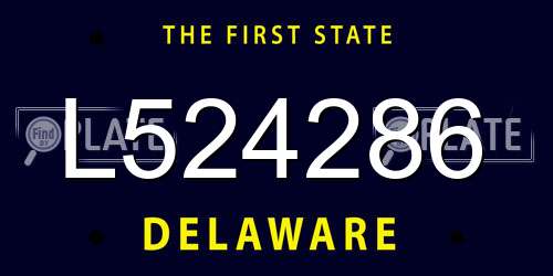 L524286 Delaware License Plate