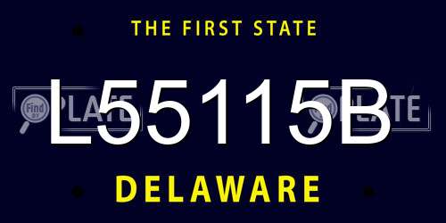 L55115B Delaware License Plate
