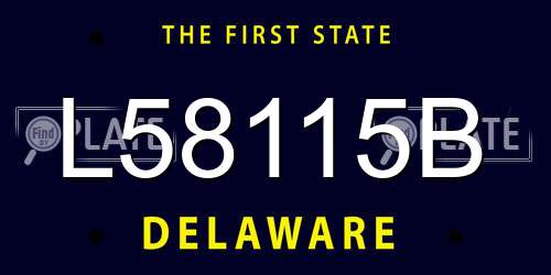 L58115B Delaware License Plate