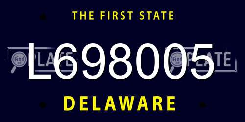 L698005 Delaware License Plate