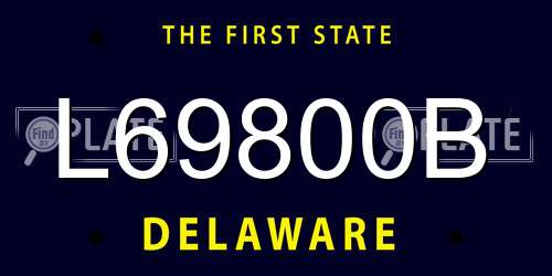 L69800B Delaware License Plate