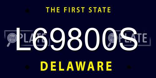 L69800S Delaware License Plate