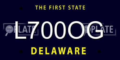 L700OG Delaware License Plate