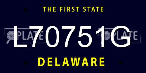 L70751G Delaware License Plate