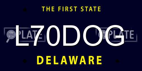 L70DOG Delaware License Plate