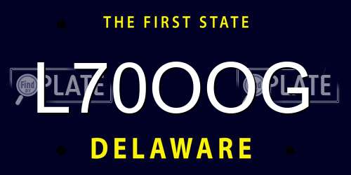 L70OOG Delaware License Plate