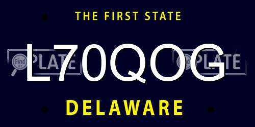 L70QOG Delaware License Plate