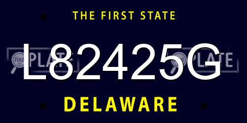 L82425G Delaware License Plate