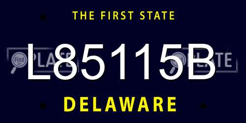 L85115B Delaware License Plate