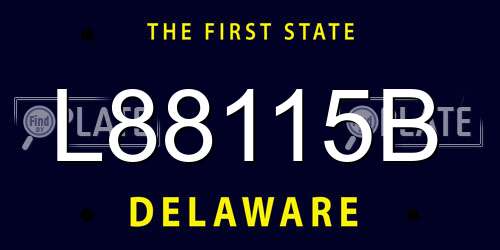 L88115B Delaware License Plate