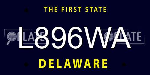 L896WA Delaware License Plate