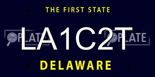 LA1C2T Delaware License Plate
