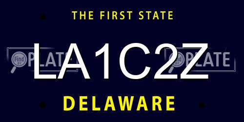LA1C2Z Delaware License Plate