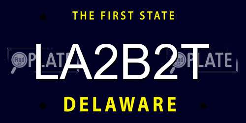 LA2B2T Delaware License Plate