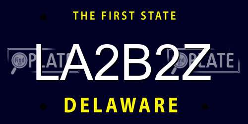 LA2B2Z Delaware License Plate