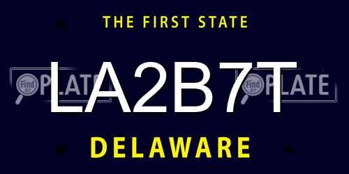 LA2B7T Delaware License Plate