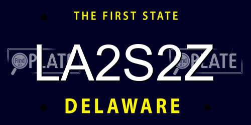 LA2S2Z Delaware License Plate