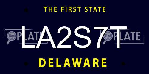LA2S7T Delaware License Plate