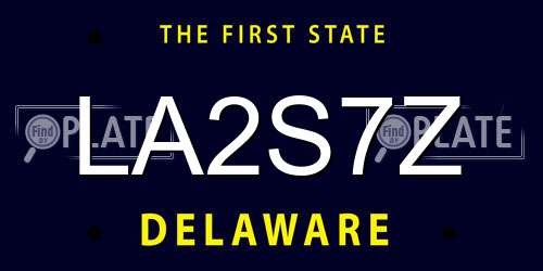 LA2S7Z Delaware License Plate