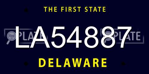 LA54887 Delaware License Plate