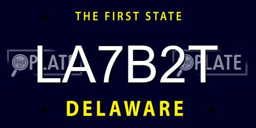 LA7B2T Delaware License Plate