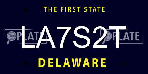 LA7S2T Delaware License Plate